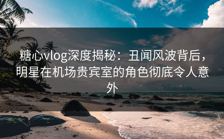 糖心vlog深度揭秘:丑闻风波背后,明星在机场贵宾室的角色彻底令人意外 糖心vlog深度揭秘:丑闻风波背后,明星在机场贵宾室的角色彻底令人意外