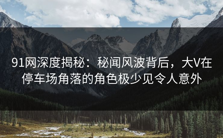 91网深度揭秘：秘闻风波背后，大V在停车场角落的角色极少见令人意外