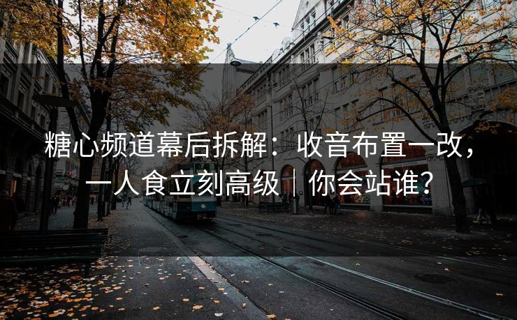 糖心频道幕后拆解:收音布置一改,一人食立刻高级|你会站谁? 糖心频道幕后拆解:收音布置一改,一人食立刻高级|你会站谁?